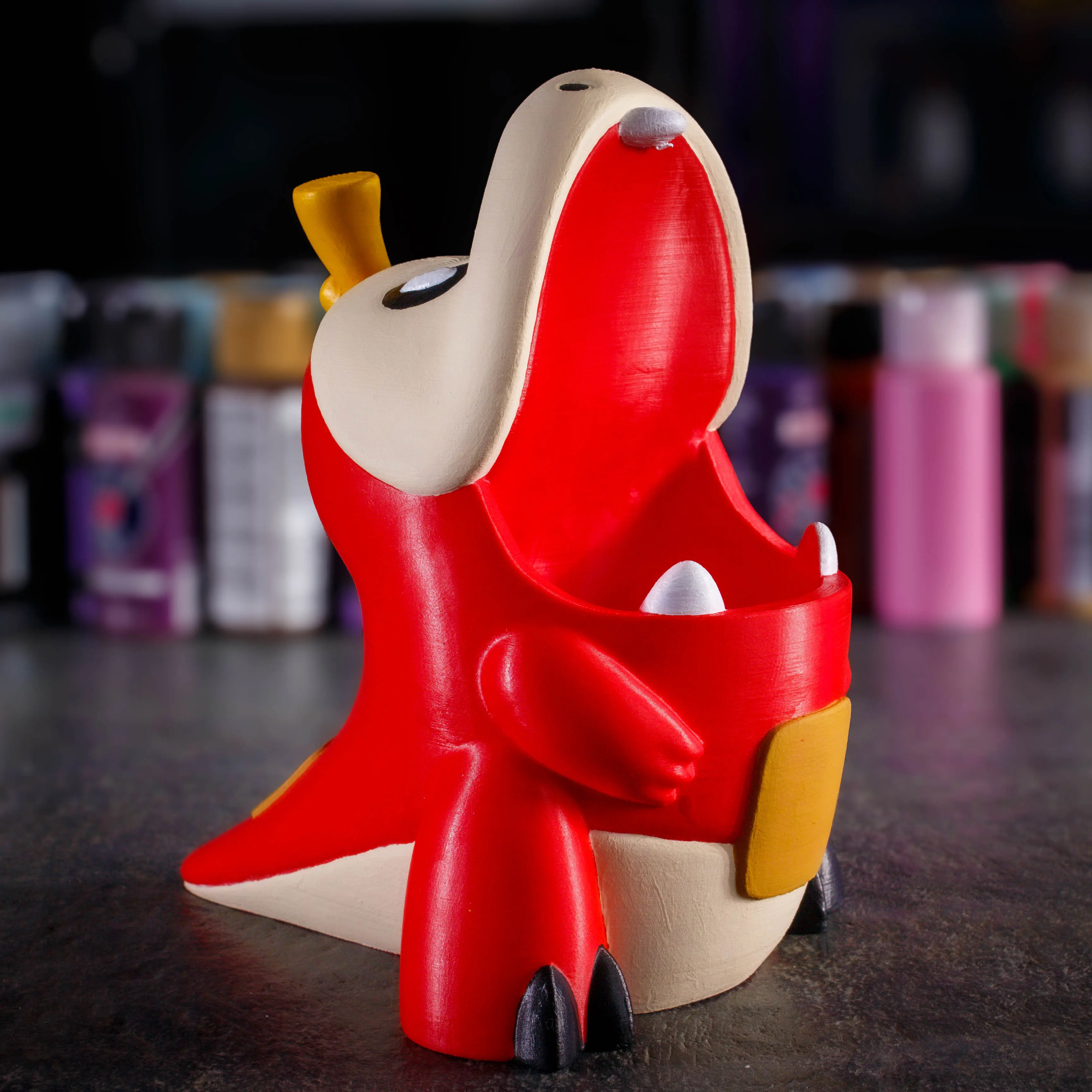 Pokemon 3D printed fuecoco pen holder/planter-3D printed-unique, hand painted artistic indoor planter for room decor-Perfect gift for pokemon fans