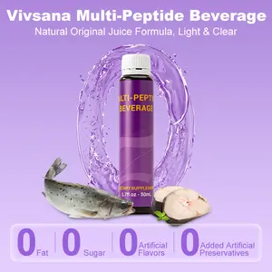 Vivsana Multi-Peptide Beverage - 7 x 50mL Bottles - Sturgeon Peptide Balance Formula for Women's Wellness with FERMLOVE Peptide & 5 Berry Antioxidants