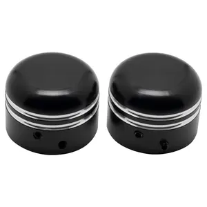 Contrast Cut Black Front Axle Nut Covers for Harley-Davidson® Motorcycles