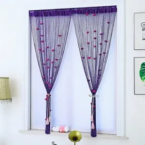 Romantic Rose Bead Curtain | Tassel Grommet Privacy Door/Window Curtain for Home Decor Living Room Bedroom Salon