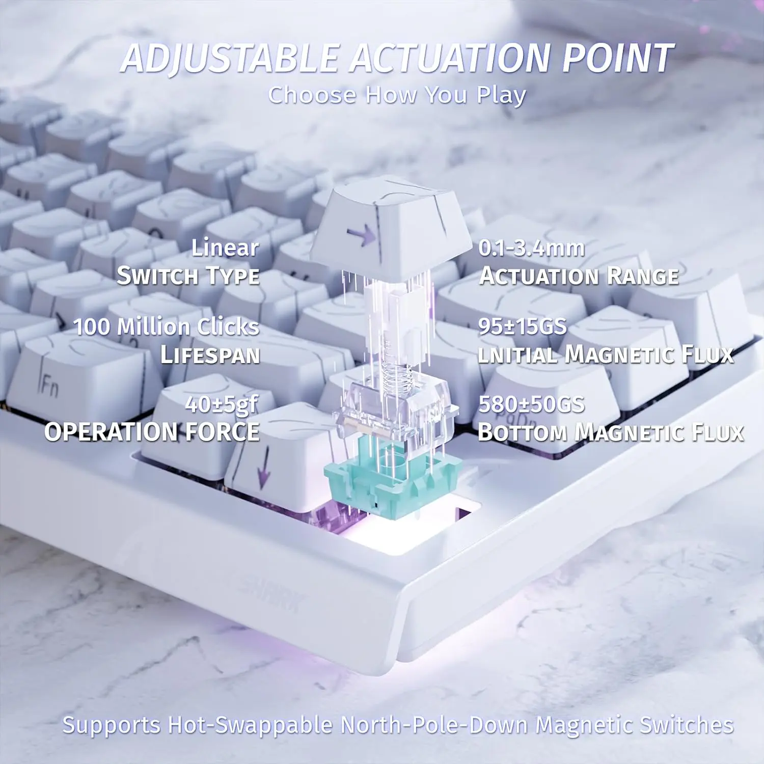 ATTACK SHARK X68 HE 8000Hz Rapid Trigger Keyboard, 0.01mm RT