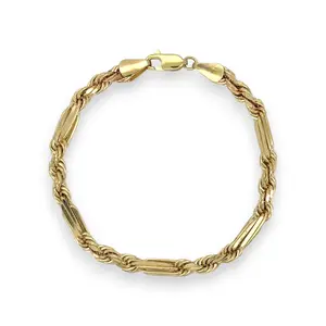Milano Chain Link Bracelet - 10K Yellow Gold -  Hollow
