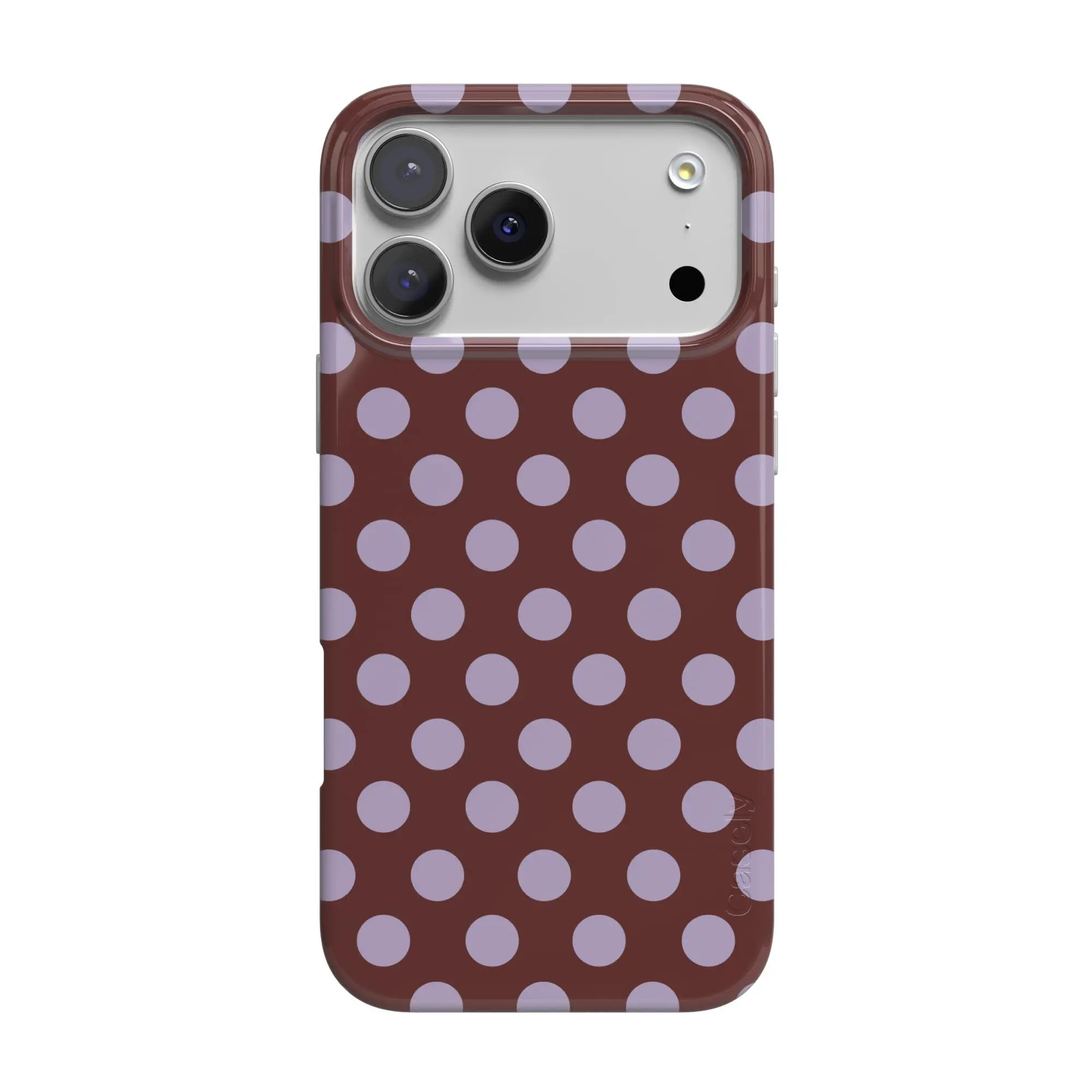 Casely iPhone 17 Pro Max Case | Spotted in SoHo | Burgundy Polka Dot | Compatible with MagSafe | Classic Ultra Thin Design