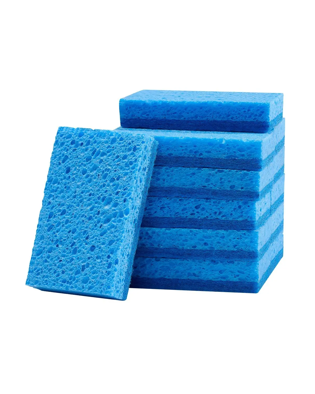 Twelve-Piece Durable Natural Kitchen Sponges With Cellulose And Scrub Pad For Effective Dishwashing And Cleaning, Easy Rinse Sponges With Honeycomb Structure For Quick Water Absorption, Ideal For Home And Kitchen Cleaning Tasks