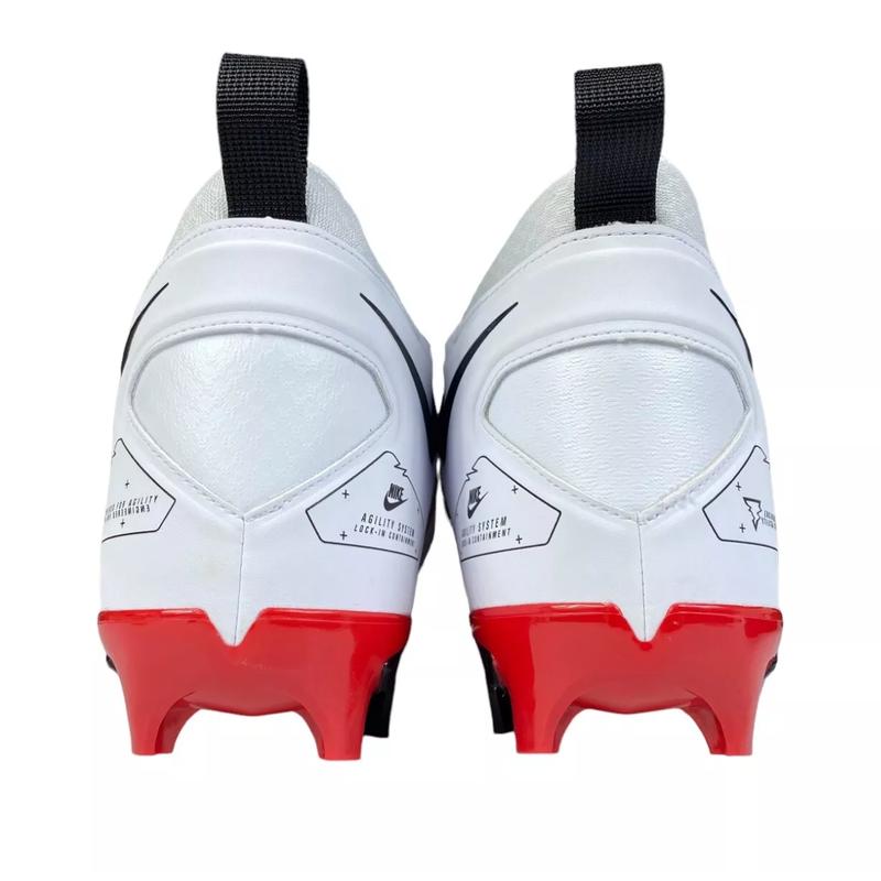 Ohio State Football Team Issued Nike Alpha Menace Pro 3 P White/Black - University Red Pair of Cleats