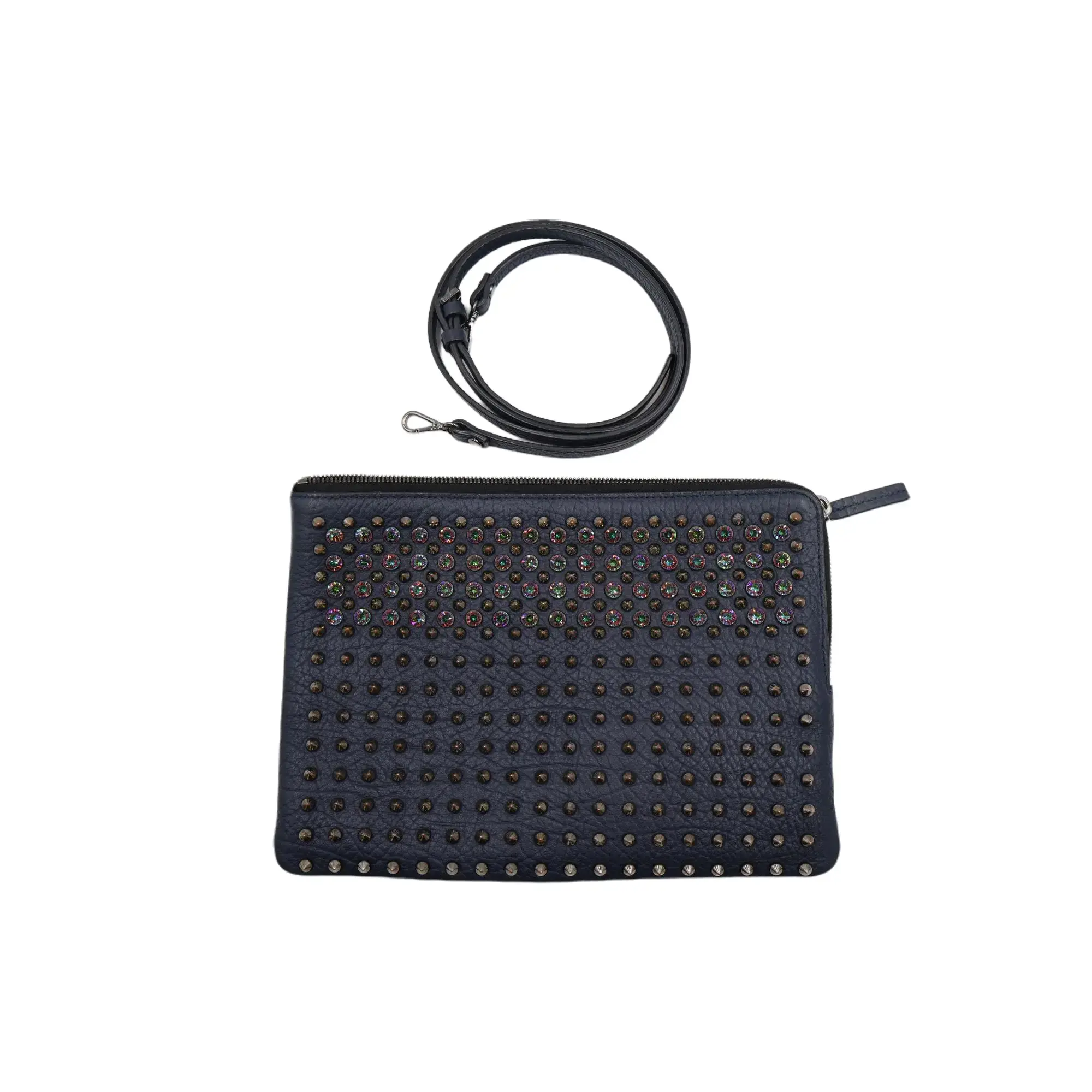Pre-owned MCM leather Clutches & Wristlets Swarovski Crystal Studded Crossbody Bag (28284)