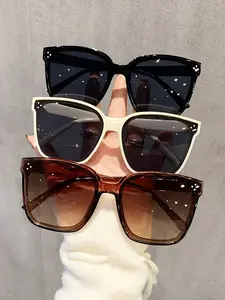 3 Pcs Unisex Large Frame Sunglasses, Fashionable Comfortable Eyewear for Women, Outdoor Activities, Parties, Travel, Driving, Fishing, Square Frame Sunglasses