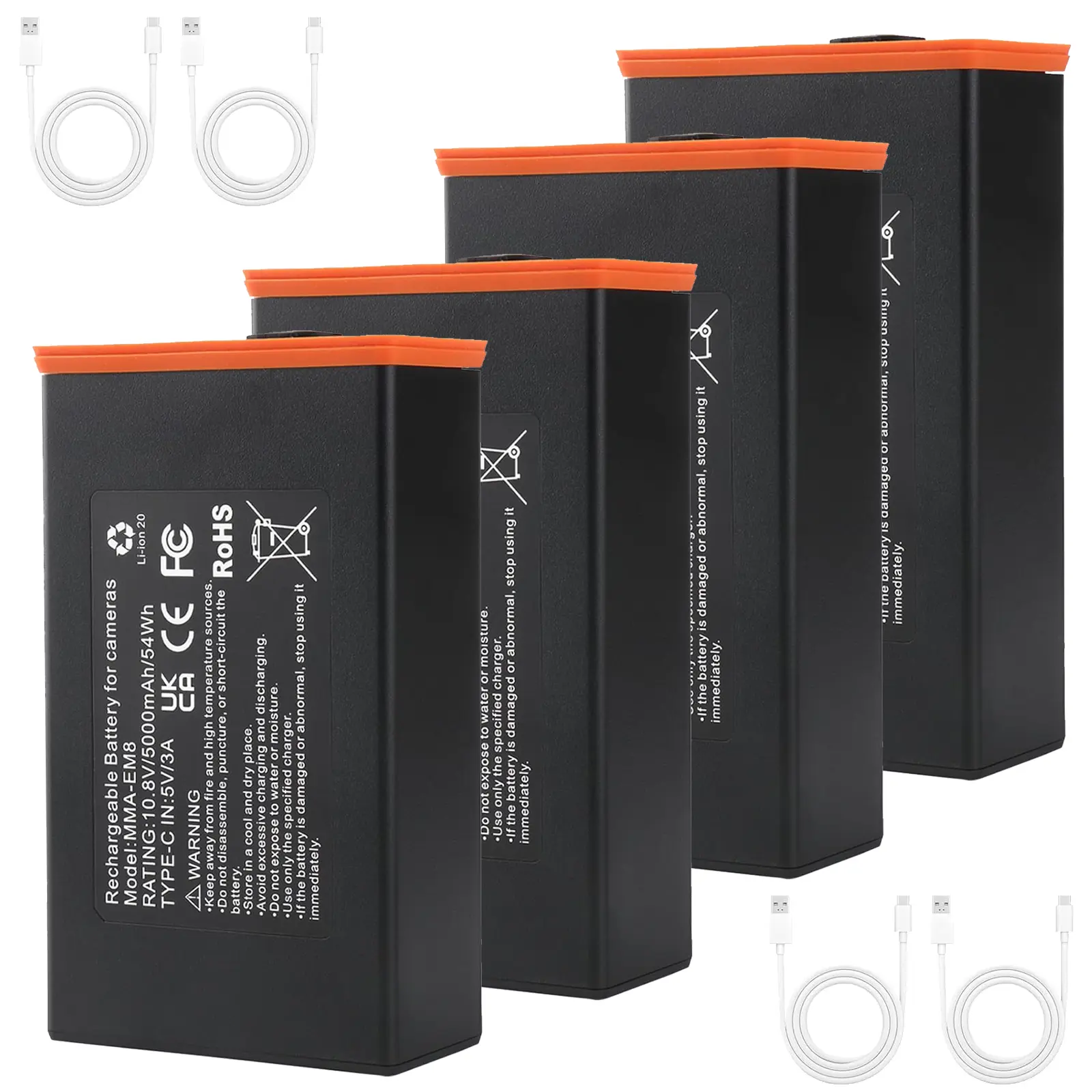 5000mAh Replacement Battery for   Moultrie   Edge Hunting Camera Rechargeable Lithium USB-C Solar Panels Charging Compatible with Edge Pro 2 2 Pro
