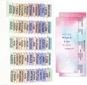 Gradient Bible Tabs for Women and Men 100 Pcs Catholic Bible Indexing Journaling Set