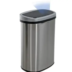 BestOffice | 13 Gallon Trash Can with Lid | Automatic Touchless Garbage Can | Odor C