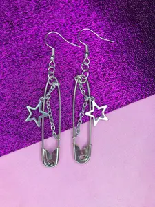 Punk Style Star Design Chain Dangle Earrings, Fashionable Jewelry for Women & Girls, Trendy All-match & Exquisite Jewelry for Birthday Gift, Fashionable Jewelry Accessories