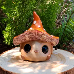 Whimsical Mushroom Garden Statue, Garden Mushrooms Outdoor Decor Gnome Garden Decor Fairy Garden Accessories for Yard, Patio, Home Desk, Backyard, Lawn Ornament Birthday Gift for Women and Men
