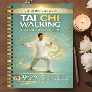 Tai Chi Walking Weight Loss Plan for Seniors, 28-Day Gradual Program, Gentle Daily Walks, Joint-Friendly, Low-Impact Exercise, Indoor Outdoor, Daily Guided Journal