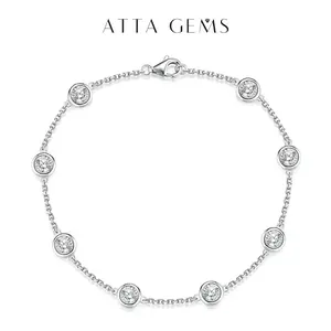 Synthetic Moissanite Bracelet 4.0mm D Color  Bracelet For Women Gift B004