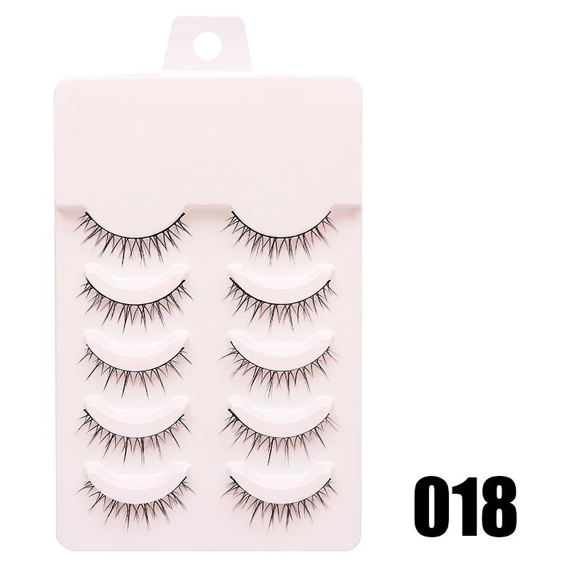 Fake Eyelash Anime Lashes 5 Pairs Little Devil Eyelashes Natural Daily Makeup Manga Eyelashes Clear Band Eyelashes