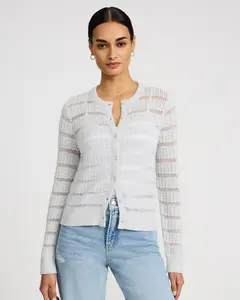 Express Open Stitch Striped Cardigan