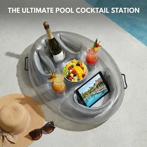 Thickened Inflatable Water Ice Bar, Portable Drink Holder, Pool Float, Small and Elegant, Perfect for Travel, Pool, Beach, Summer Gift