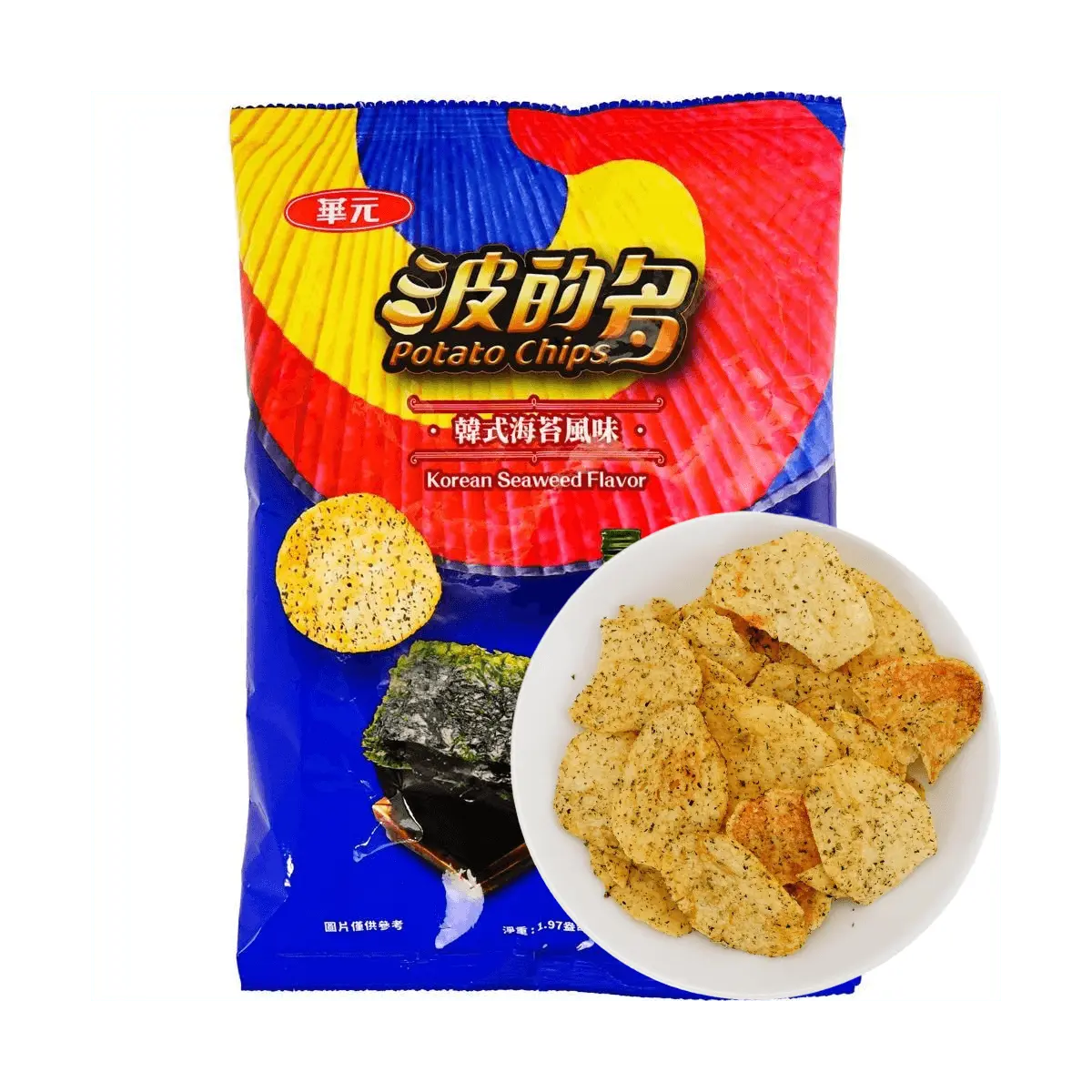 HUAYUAN Boduo Korean Seaweed Flavor Potato Chips 56g - Authentic Taiwanese Snack