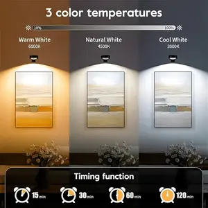 3pcs Christmas Wireless Metal Wall Art Battery-Powered LED Lights, Wall Light, Decorative Wall Light, Fairy Lights, Lamps, Night Light With Magnetic Wireless Wall Lamp - Adjustable Color Temperature, Timer, Remote And Press Control