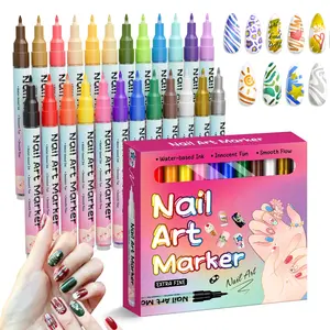 Nail Markers For Nail Art, 12/24 Colors Nail Art Pens Set, Diy Nail Art Marker, 3d Nail Polish Pens, Dry Nail Art Nail, For Art Drawing Painting Point Dotting Manicure Tools Nail Design