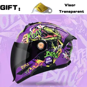 Nbtk Brand Full-Face Motorcycle Riding Helmet, A transparent lens as a gift, You can drink water while wearing, Small helmet not for adults, Abs Material with Eps Padding, Removable Liner, Ventilation, Drinking Compatible, Unisex, All-Season