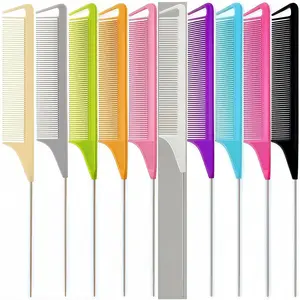10 Packs Rat Tail Combs Metal Picks