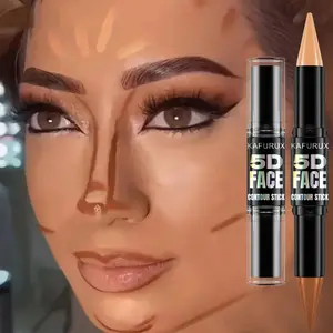 2 in 1 Highlighter Contour Stick, Bronzing Sculpting Stick, 2 Counts Natural Look Concealer Contouring Sticks, Multi-use Facial Makeup Products, Bronzer, Cosmetics Highlighter