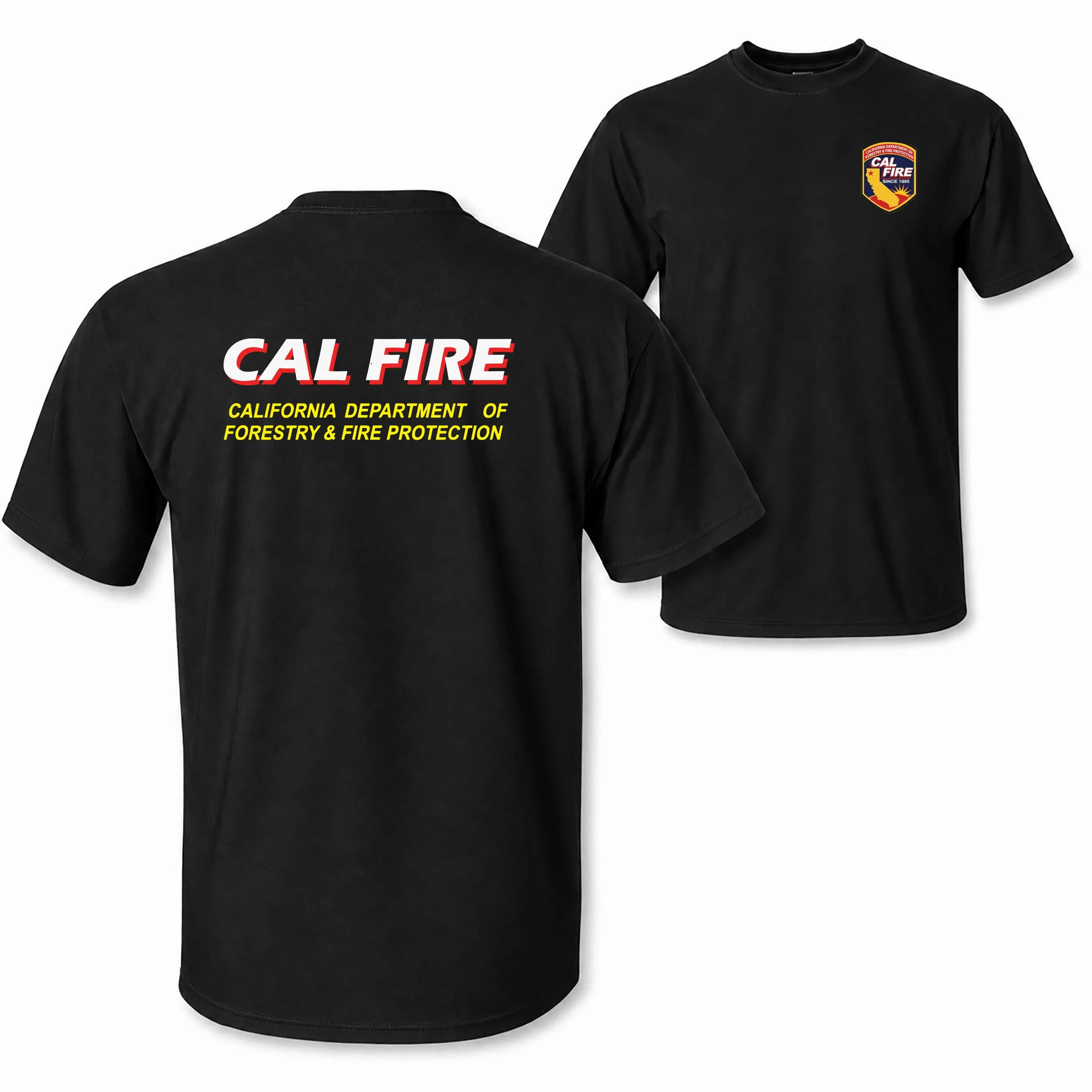 [MADE IN US] CAL FIRE Firefighter T Shirt, California Department Of Forestry And Fire Protection Front And Back Graphic, Fire Service Gift For Wildland Firefighters First Responders And Fire Crews