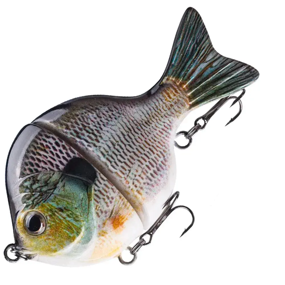 Single-Jointed Sunfish Glide Bait, Hard Body Photorealistic Lure for Bass & Pike, Slow Sinking with Lethal Gliding Action - 9cm 34.5g, Bass Fishing Lures, Photorealism, High-Impact Strikes, High-Strength Component Hardware, Clearwater, Lethal Side-To-Side