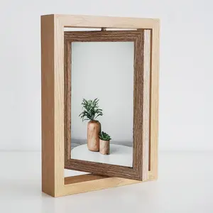 4x6 Spinning Picture Frame Rotating Photo Frame Vertical or Horizontal Tabletop Display Double-Sided Picture Frame Plexiglass