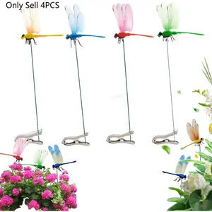 Dragon Fly Clips for Bugs Repellent, 3D Dragonfly Garden Stakes Decor - Dragonfly Clips to Keep Bugs Away, for Outdoor Garden Decoration & Hat Clip Accessories
