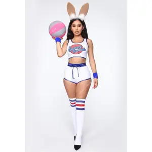 Lola Cos Bunny Cosplay Costume Space Lola Bunny Rabbit Disguise Woman Sexy Basketball Jersey Halloween For Women Adults