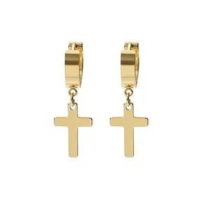 Cross Dangle Drop Earrings for Men Women