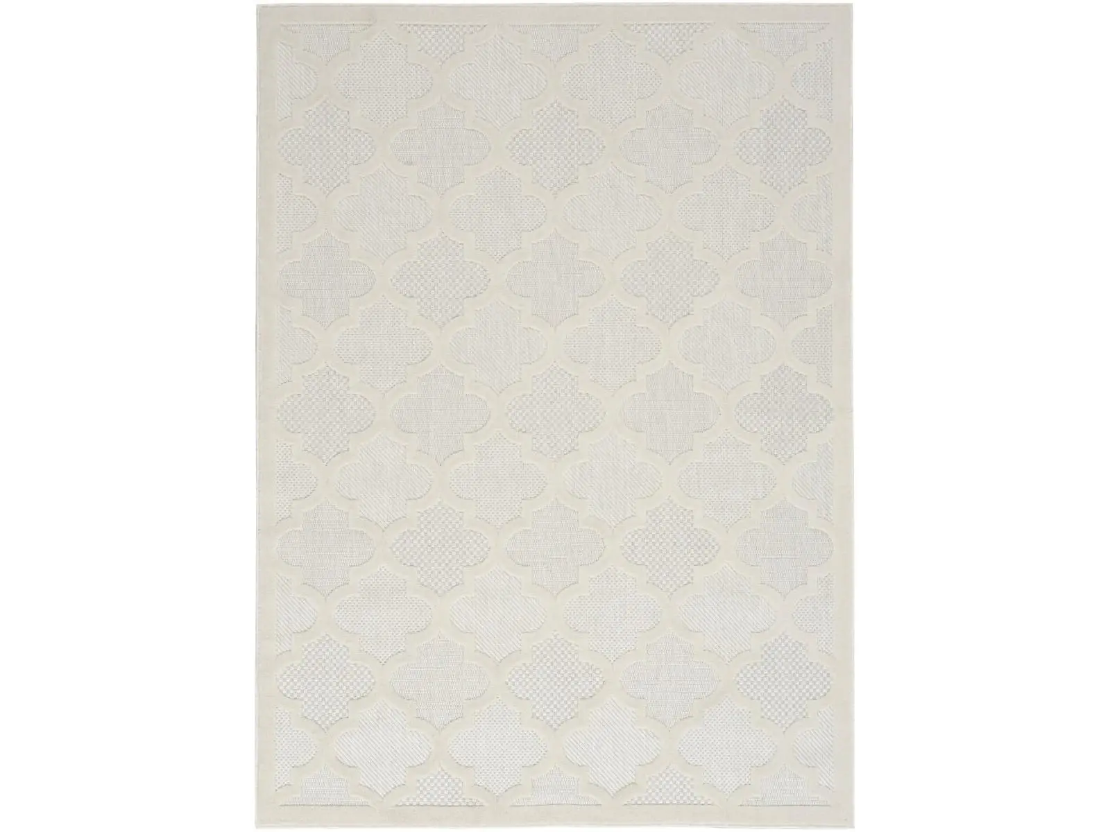 212 MAIN Cream Geometric Design Rug (6 x 9 ft) - Water Resistant, Contemporary, Neutral Tones, Indoor/Outdoor Flatweave Household Textile, Durable, Low Shed Construction, No Assembly Needed