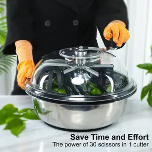 ALPHAGROW 13” Manual Bowl Trimmer - Dual Stainless Blades & Clear Dome for Buds, Flowers, Hydroponic Plants (Wet/Dry Cutting)