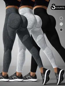 Women's Solid High Waist, Casual Comfy Breathable Skinny Pants for Yoga Gym Workout, Ladies Sportswear for All Seasons, Sports Stretchy Leggings