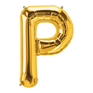 P-Shaped Gold Letter 34" Mylar Balloon
