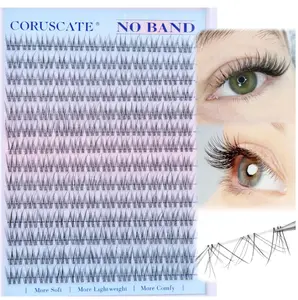 Wispy Lash Clusters Invisible Band Eyelash Clusters Natural Soft Individual Lashes C Curl Bandless Cluster Eyeash Extensions 168pcs DIY Lash Extension Cluster Lashes without Band by CORUSCATE