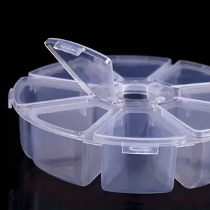 Plastic 8-Grid Storage Organizer Box for Diamond Painting Tools, Jewelry, Earrings, Necklaces, Bracelets, Rings, Beads, and Craft Supplies