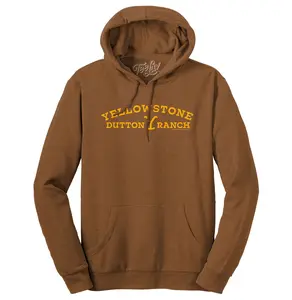 Yellowstone Dutton Ranch Hooded Sweatshirt - Golden Pecan
