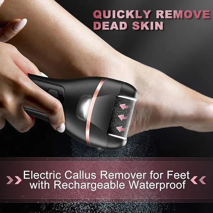 13-in-1 Professional Pedicure Tools Foot Care Kit, Foot Scrubber Electric Feet File Pedi for Hard Cracked Dry Dead Skin, 3 Rollers, 2 Speed, Battery Display (Black) Manicure Nail Nail Care Cutics Nail Art