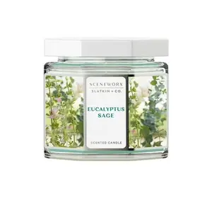 Eucalyptus Sage 3-Wick Jar Candle, 14.5 oz – Long Lasting Aromatherapy Scented Candle for Home Relaxation and Décor