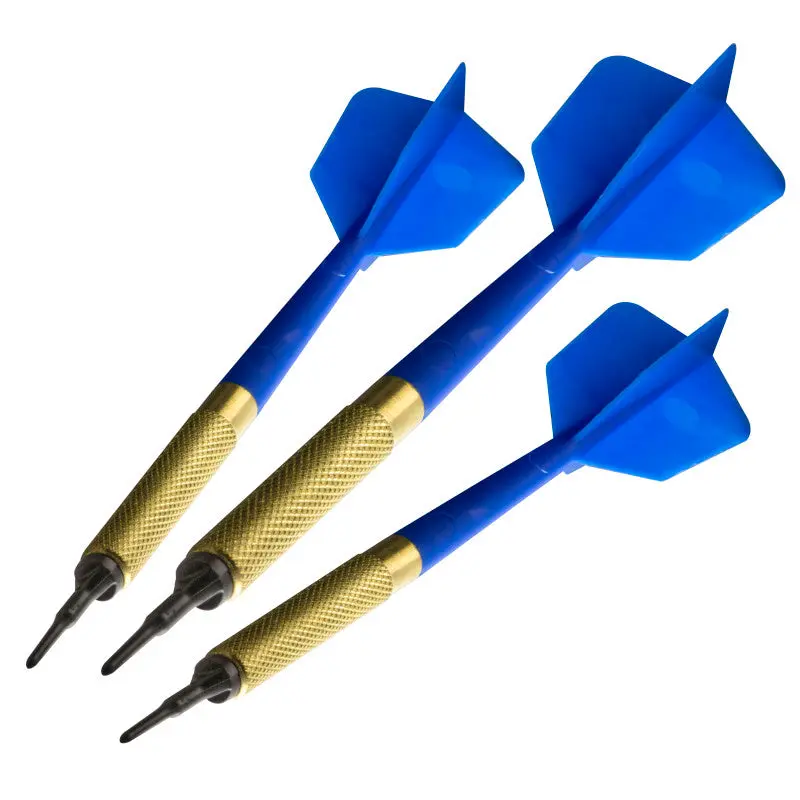 Commercial Steel Darts Sets, 45 Pack of 16g Blue Darts with Knurled Barrels and 1-Piece Molded Flights for Heavy Bar Use