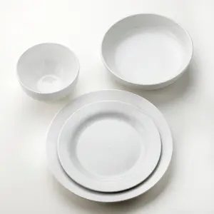 Mont Blanc 16 Piece Classic Rim Shape Double Bowl Dinnerware Set Service For 4
