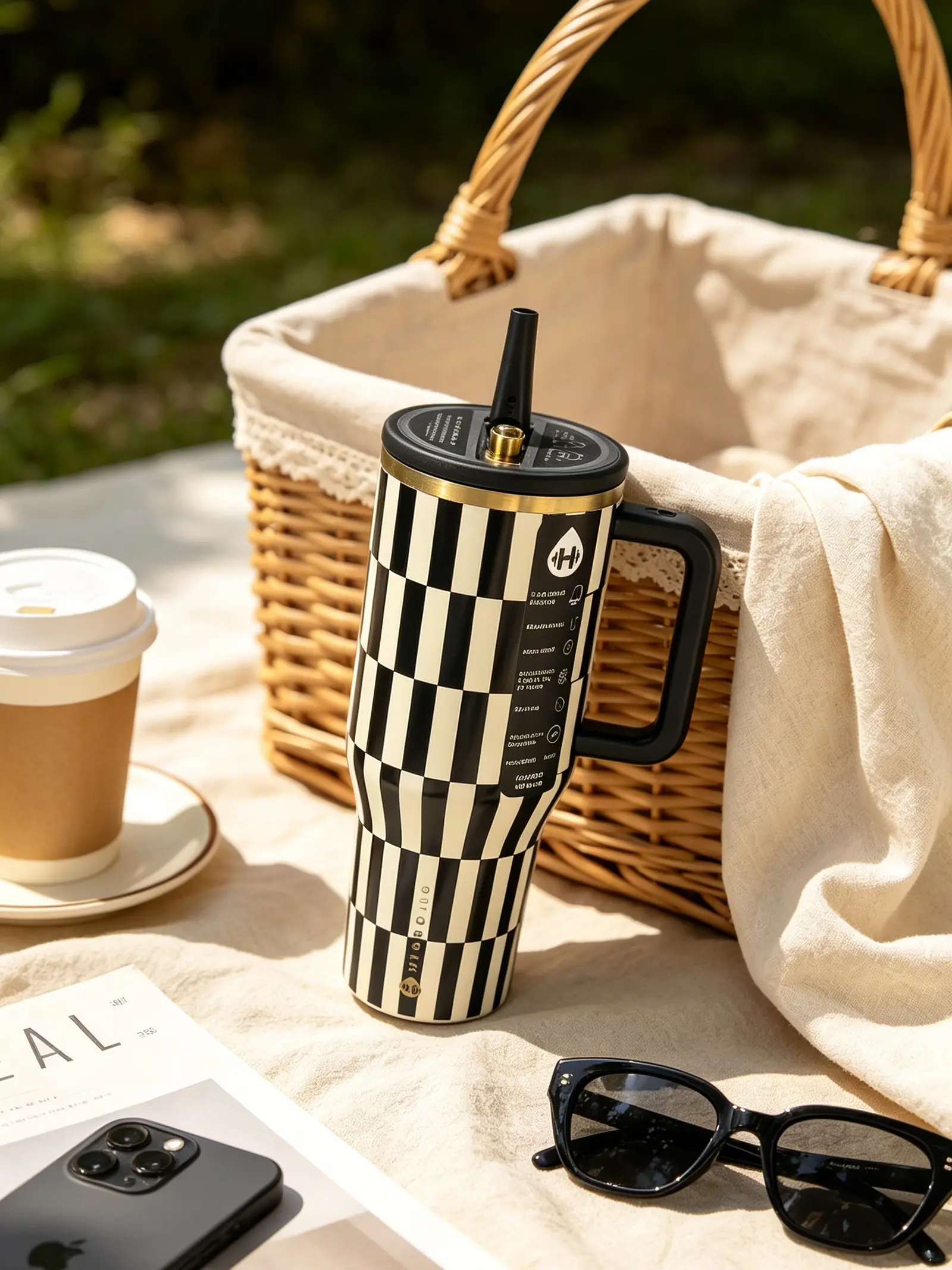HYDROJUG 40oz 304 Stainless Steel Insulated Travel Tumbler - Insulated Cup, 1000-2000ml Anti-Scalding Vacuum Flask, Handheld Easy-Carry Road Trip Hydration Cup with Straw for Adults (Kitchenware Drinkware)