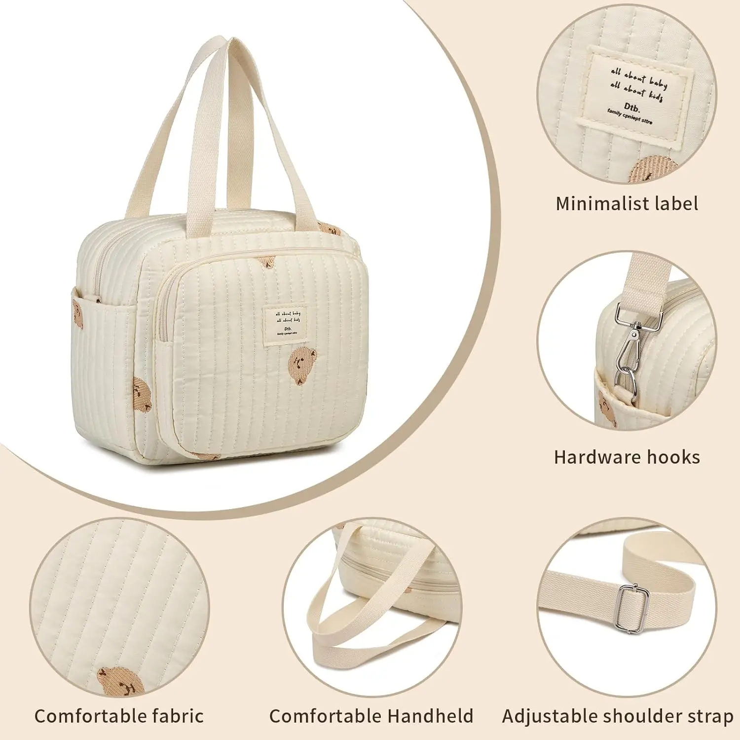 Small Diaper Bag Tote, Crossbody Diaper Bag Mini Purse with 7 Pockets, Travel Baby Bag for Boys & Girls, 2 Bottle Pocket, Off White - TikTok Shop Small Diaper Bag Tote, Crossbody Diaper Bag Mini Purse with 7 Pockets, Travel Baby Bag for Boys & Girls, 2 Bottle Pocket, Off White - TikTok Shop