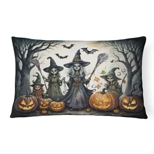 Witches Spooky Halloween Fabric Decorative Pillow