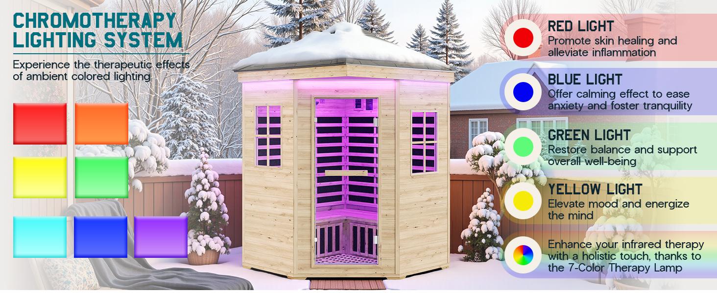 AMERLIFE Infrared Sauna for 1/2/4 Person, Low EMF 930W/110V&1463W/110V&2145W/110V Hemlock Wood Sauna with Tourmaline Foot Warmer, 7-Color Light Therapy, Salt Crystal Bricks, Easy Assembly AMERLIFE Infrared Sauna for 1/2/4 Person, Low EMF 930W/110V&1463W/110V&2145W/110V Hemlock Wood Sauna with Tourmaline Foot Warmer, 7-Color Light Therapy, Salt Crystal Bricks, Easy Assembly
