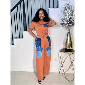 MORE DENIM PLEASE 2PIECE SET (RUST)