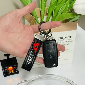 Car Keychain,Carbon fiber pattern Car Keychain, Simple Design Car Interior Decoration Accessories for Ford ST-line ST STLINE Focus 2 3 Mondeo Ecosport Kuga Mk4 Fiesta Mk3,Car key Decoration, Lightweight Keychain